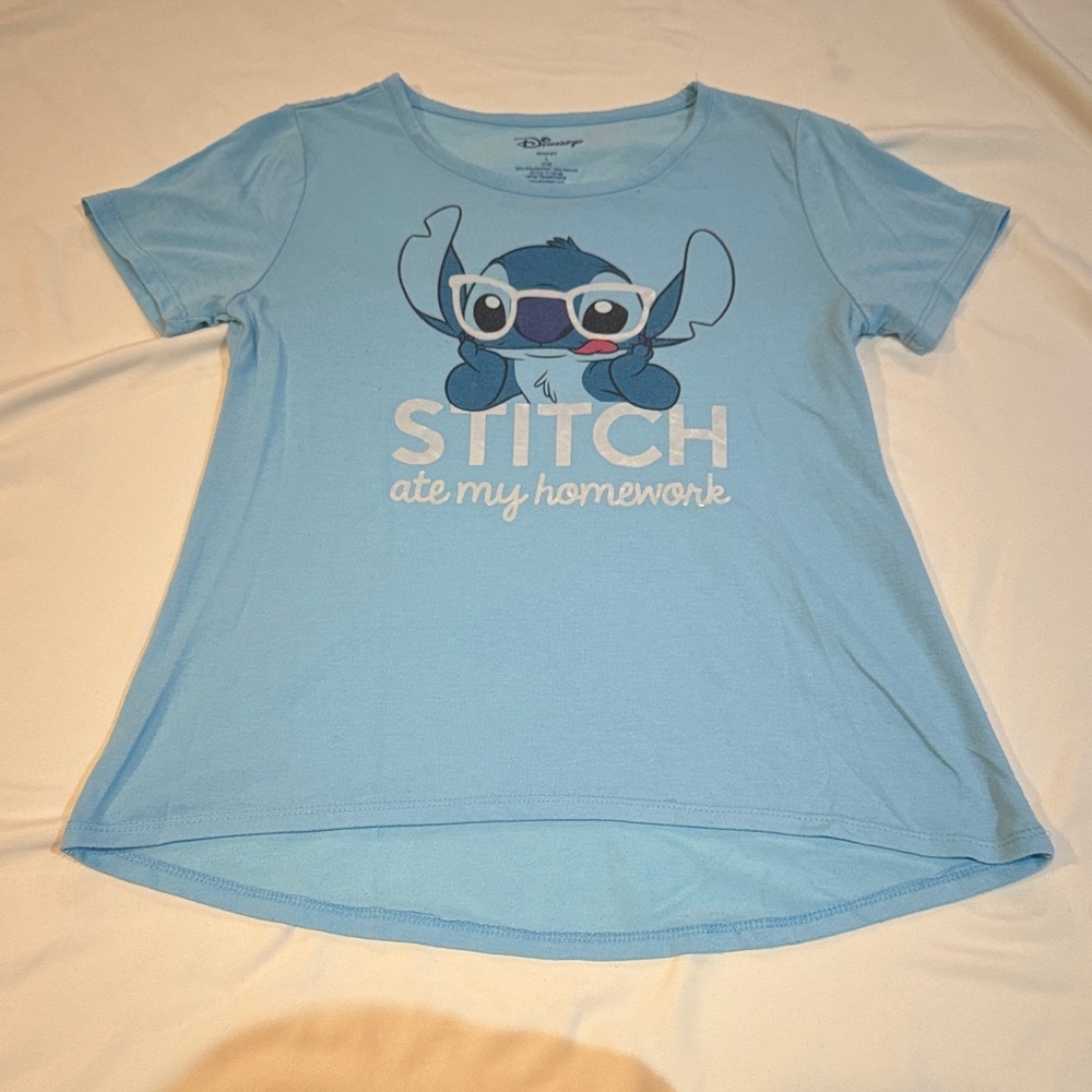 Disney Blue Stitch Tee with Glasses